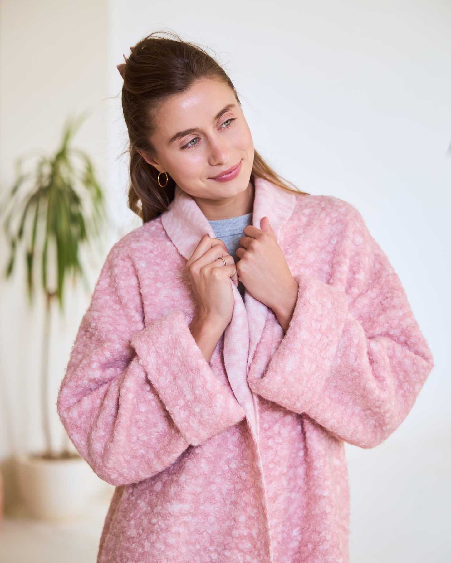 Pink Sparkle Longline Coat