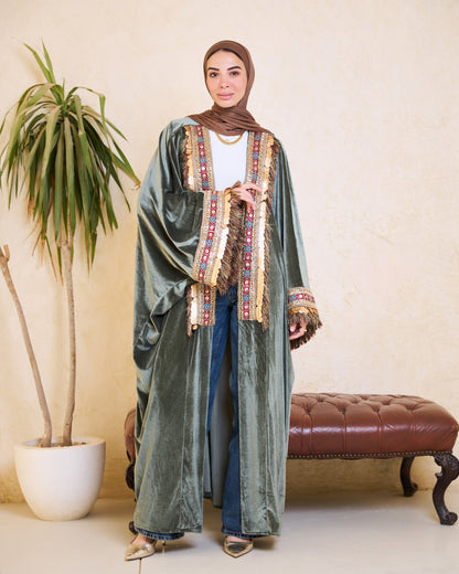 Mint green Luxe Embellished Kaftan – Ramadan Edition