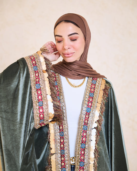 Mint green Luxe Embellished Kaftan – Ramadan Edition