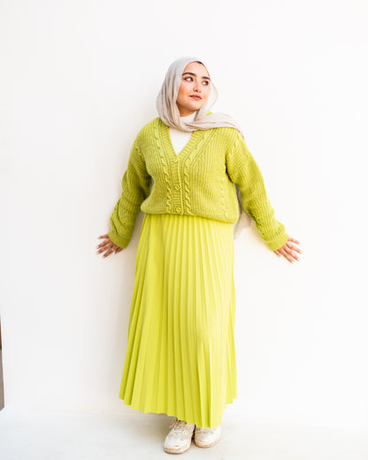 Pleated skirt lemon